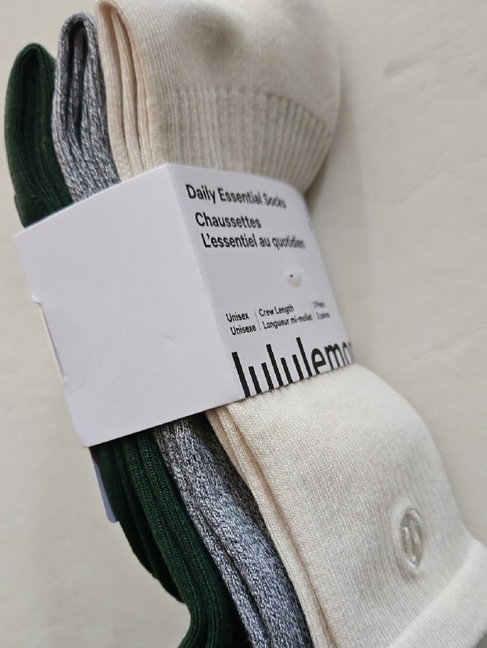 LULULEMON 3 PACK CREW SOCKS
